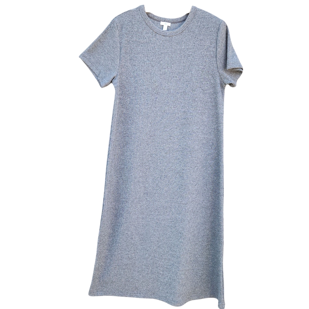 Ribbed Maxi Dress Large by DIP Short Sleeve EUC Crew Neck